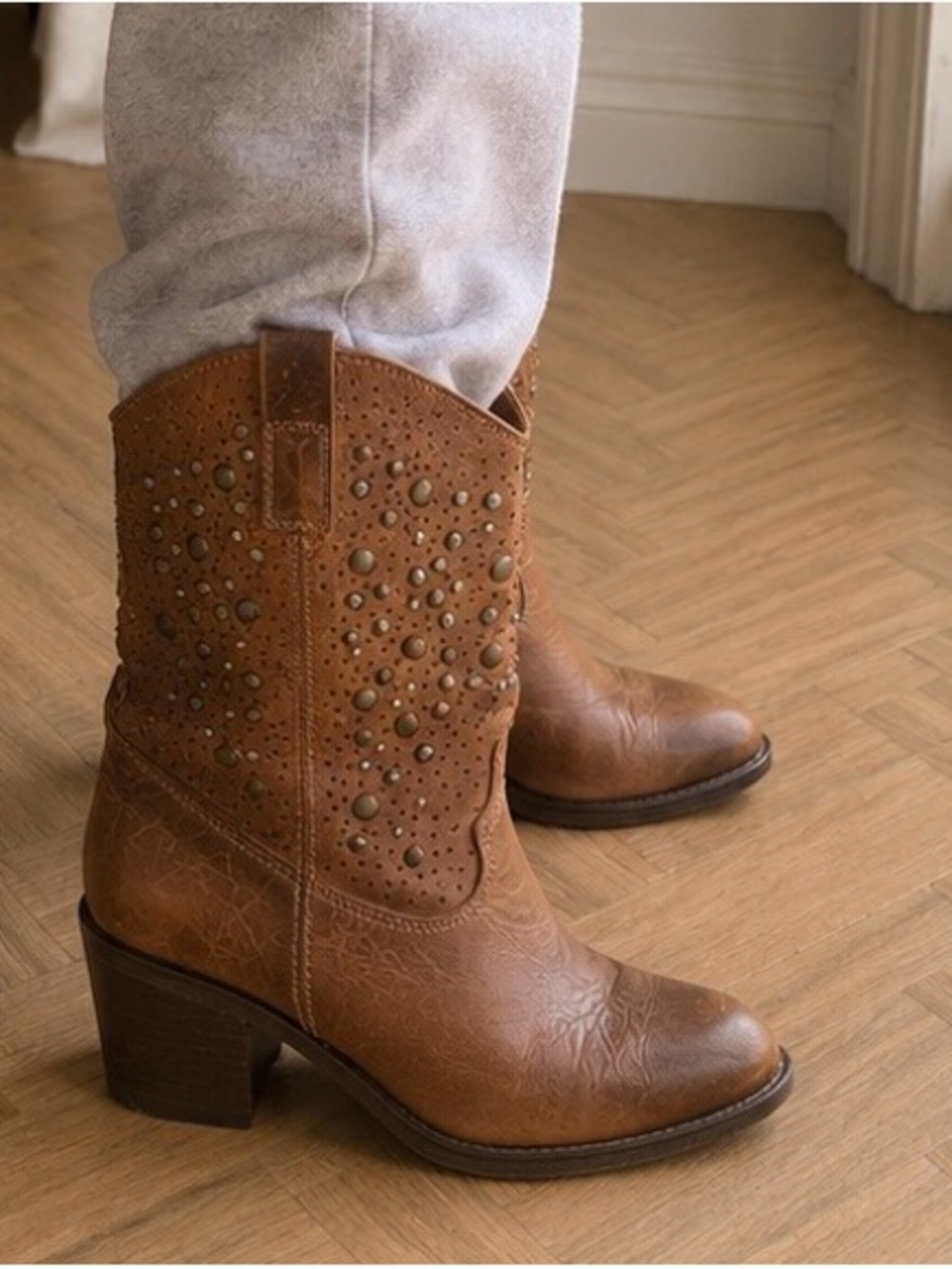 Steve Madden Light Brown Western Mid-Calf Boots - Size 39